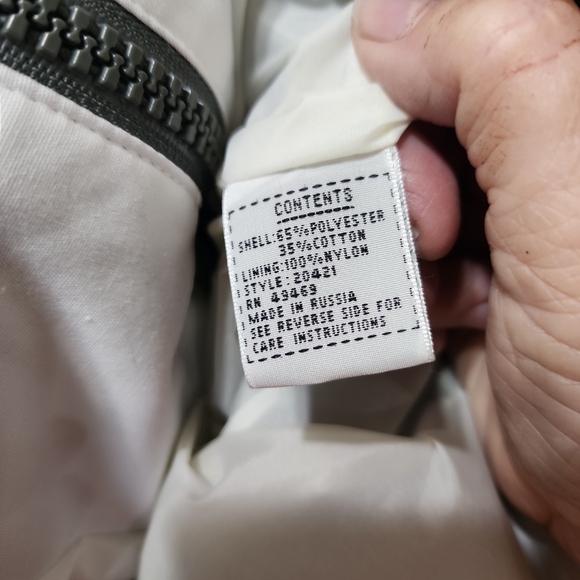 Mulberry St Women's  XL white green block hooded. Vtg. Anchor buttons. - Picture 5 of 12